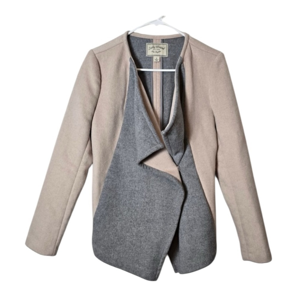 Lucky Brand Beige and Gray Asymmetrical Wool Jacket Women's Size Small - Picture 5 of 12